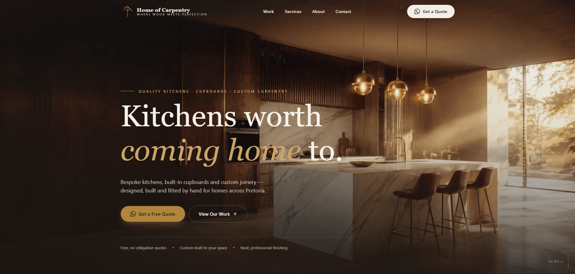 Home of Carpentry website built by Nexsite Studios
