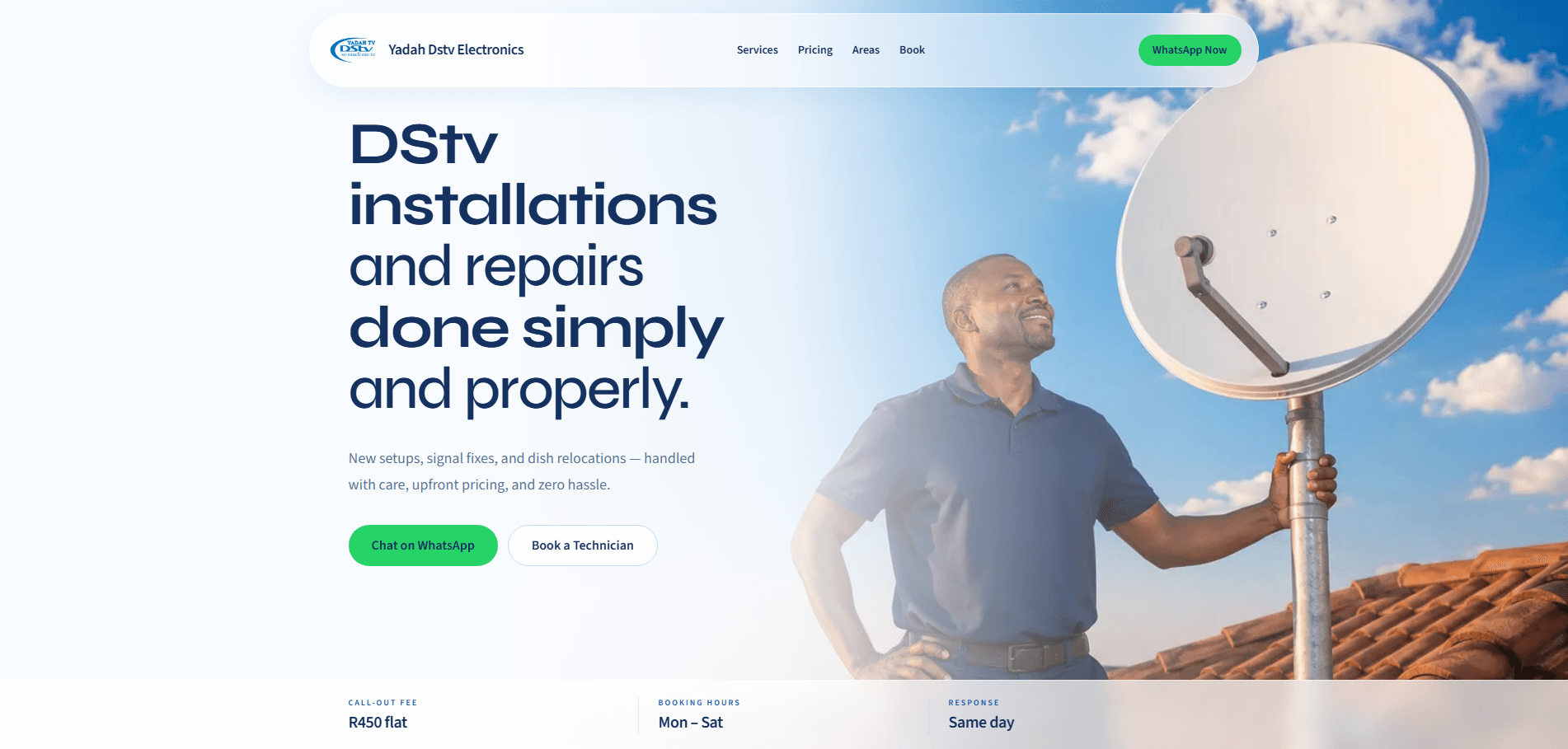 Yadah DStv website built by Nexsite Studios