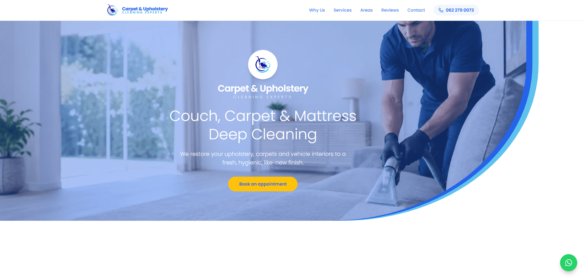 Carpet & Upholstery Cleaning Experts website built by Nexsite Studios