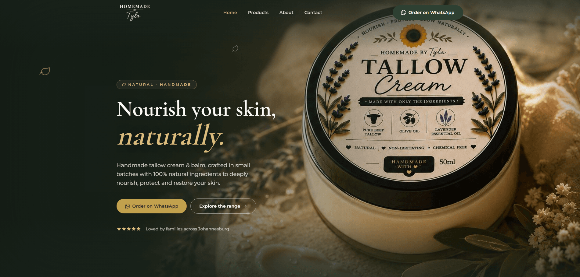 Homemade by Tyla website built by Nexsite Studios