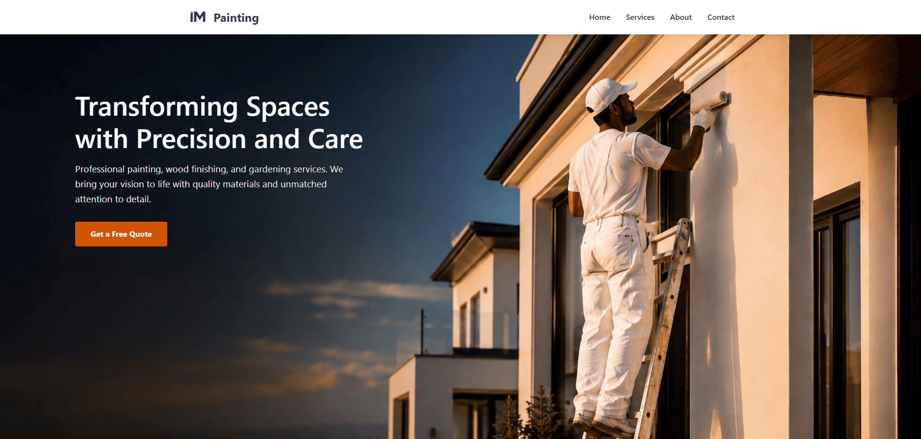 IM Painting website built by Nexsite Studios
