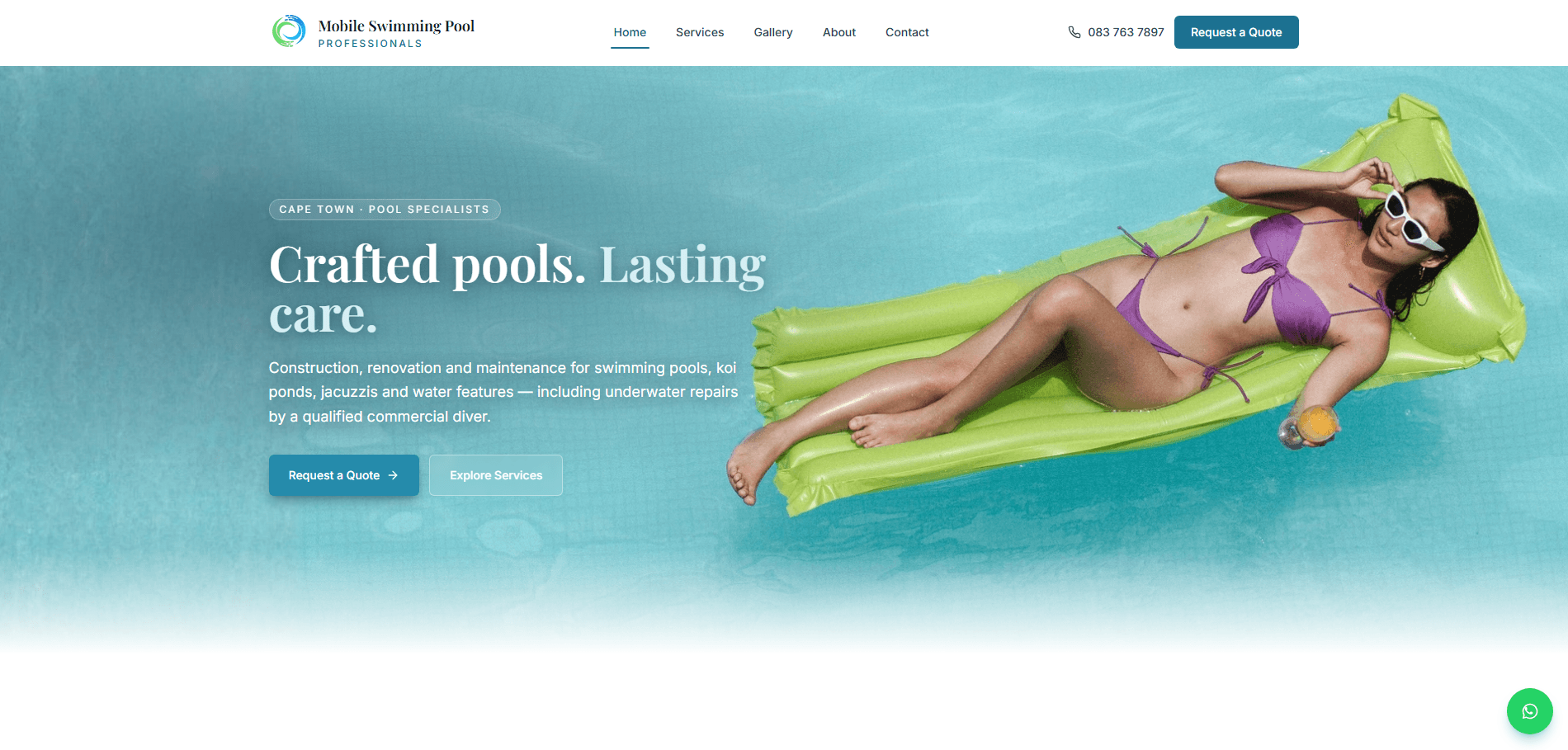 Mob Pool Pro website built by Nexsite Studios