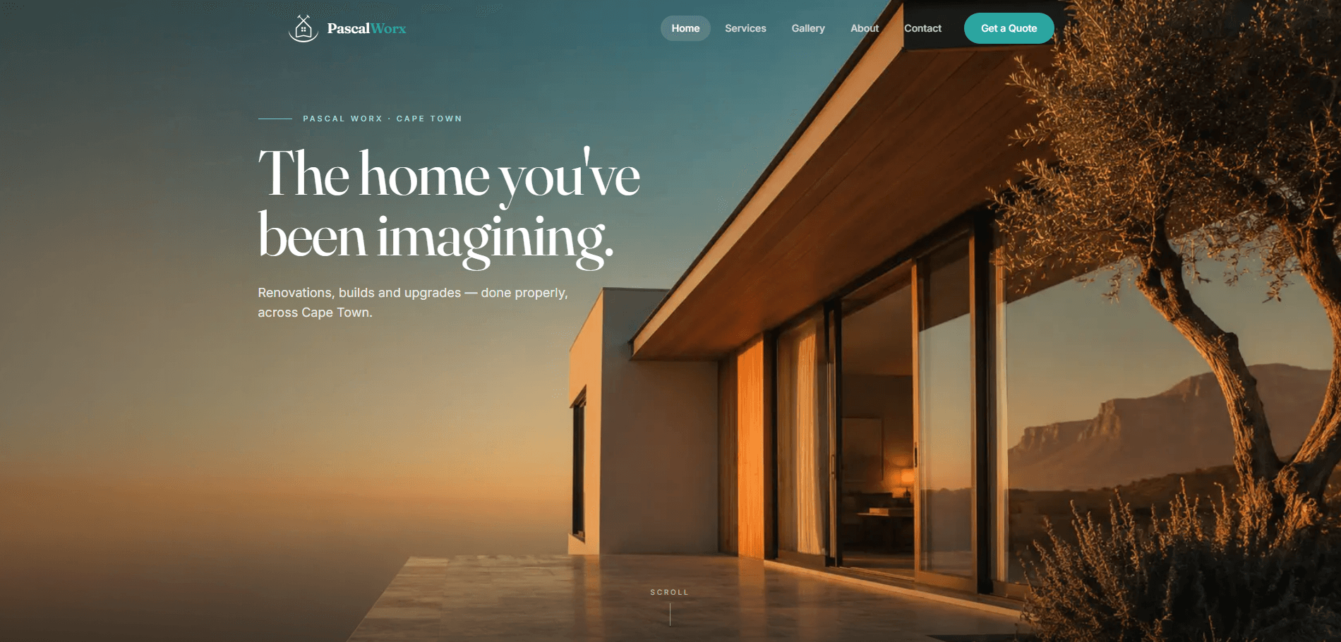 Pascal Worx website built by Nexsite Studios