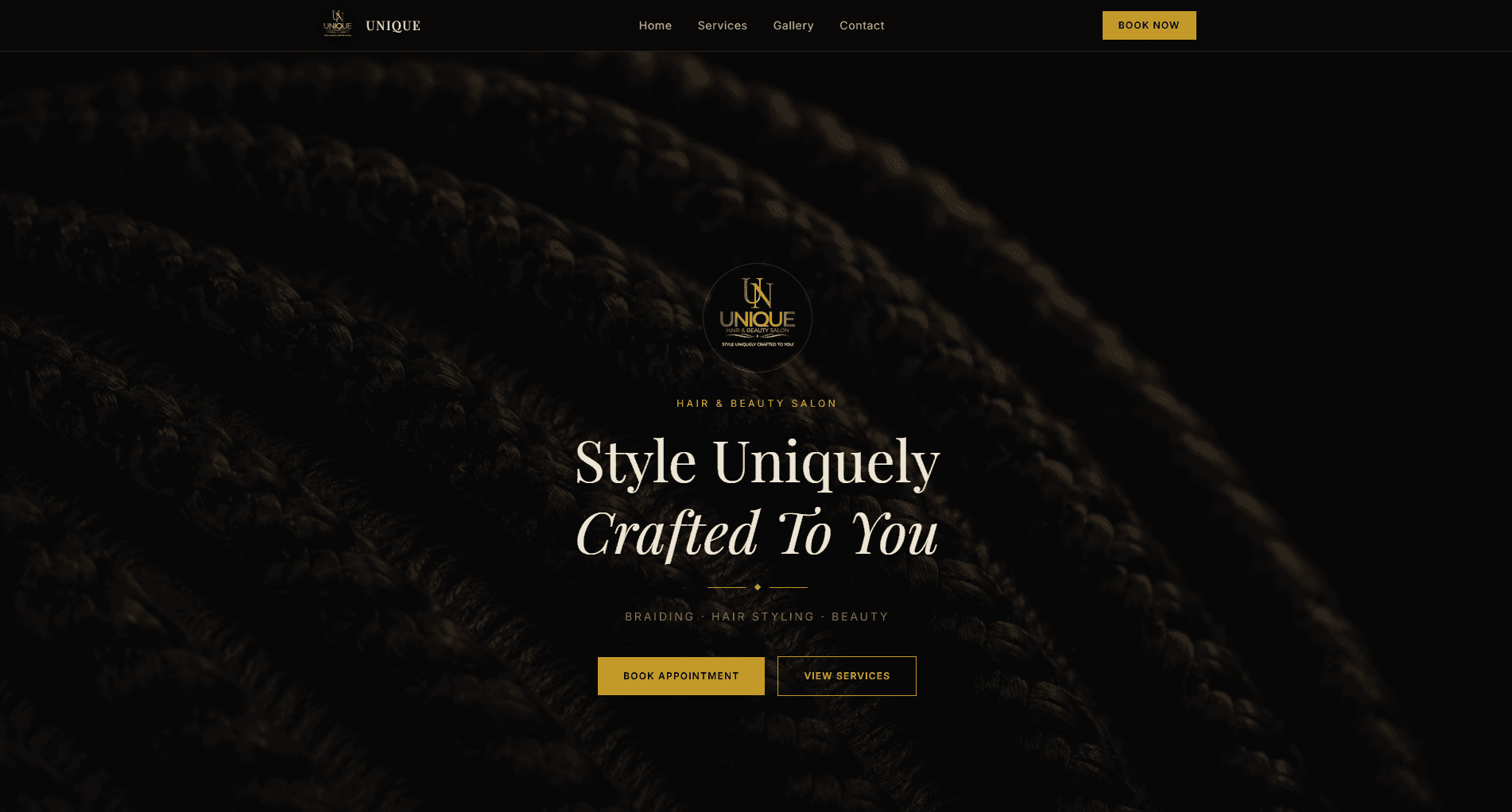 Unique Hair Salon website built by Nexsite Studios