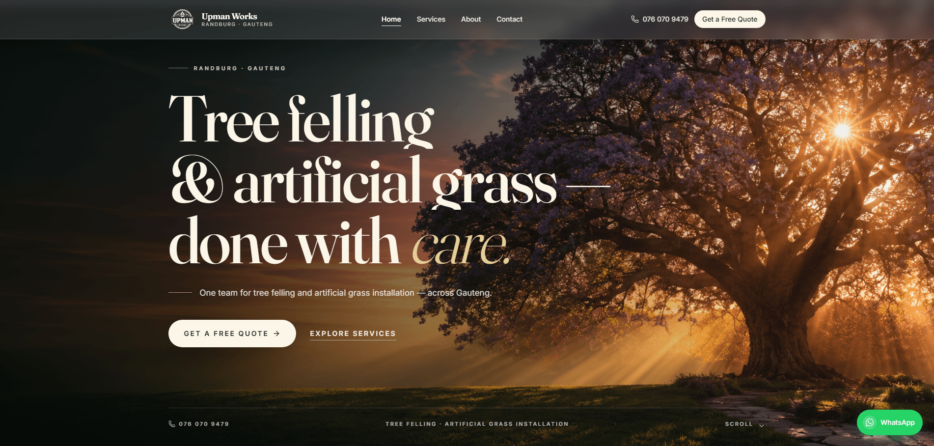 Upman Works website built by Nexsite Studios